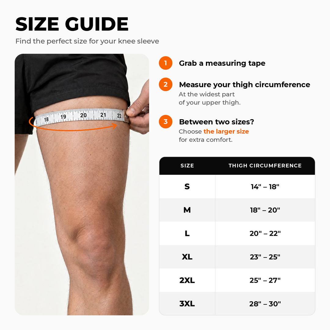 Knee sleeve size guide